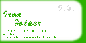 irma holper business card